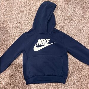 Nike Kids Navy Blue Hoodie with White Logo